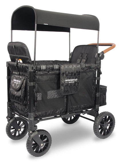 Wonderfold W2 Luxe Multifunctional Double (2 seater) Stroller Wagon - Black Camo - W2-2S-CAMOUFLAGE