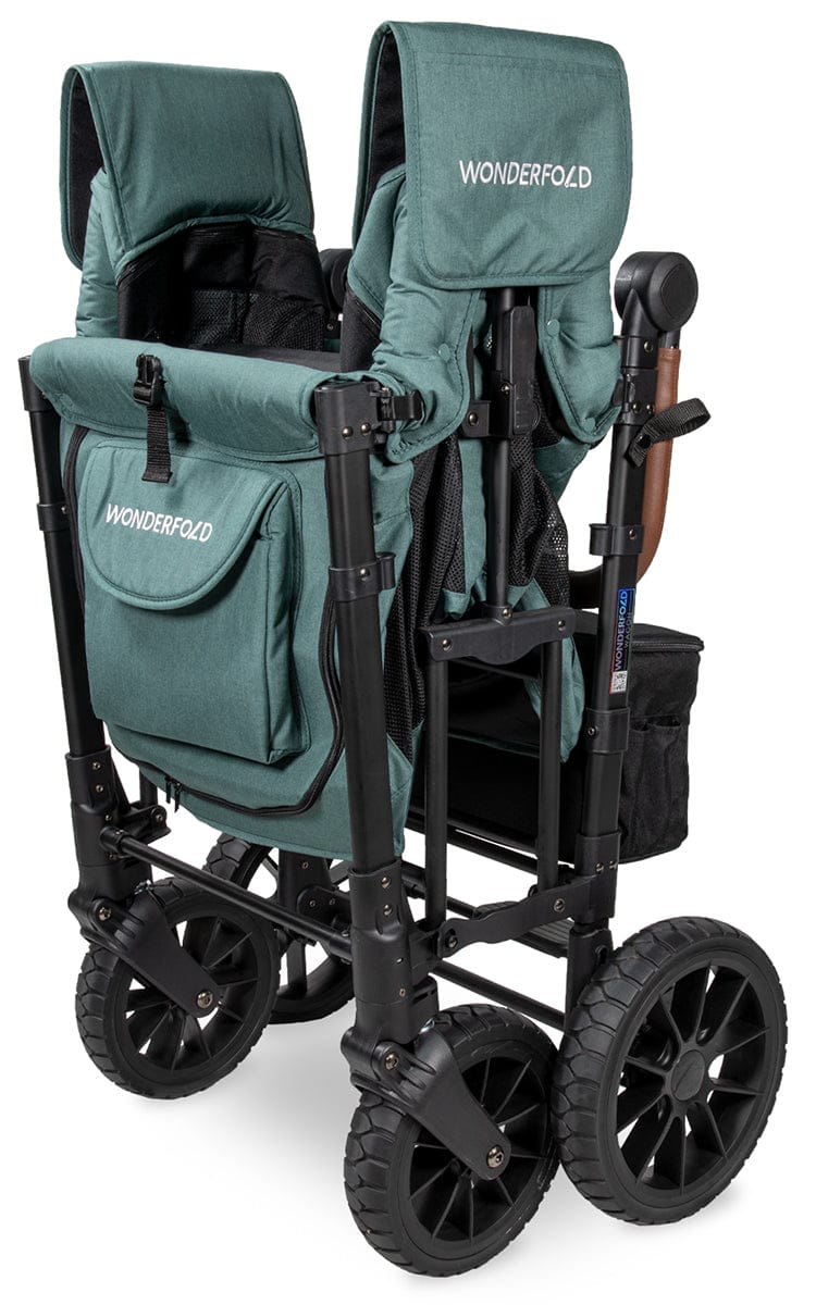 Wonderfold W2 Luxe Multifunctional Double (2 seater) Stroller Wagon - Hunter Green (Albee Exclusive) - W2LUX-HNTGN
