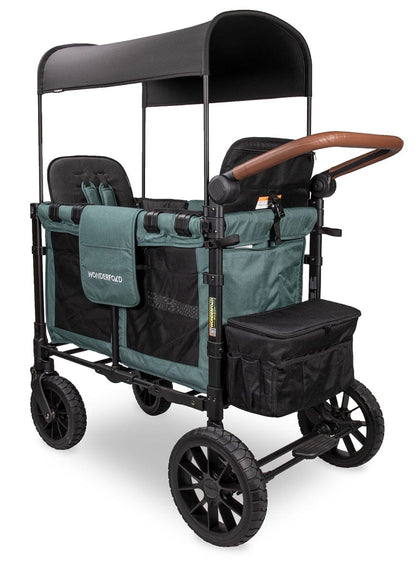 Wonderfold W2 Luxe Multifunctional Double (2 seater) Stroller Wagon - Hunter Green (Albee Exclusive) - W2LUX-HNTGN