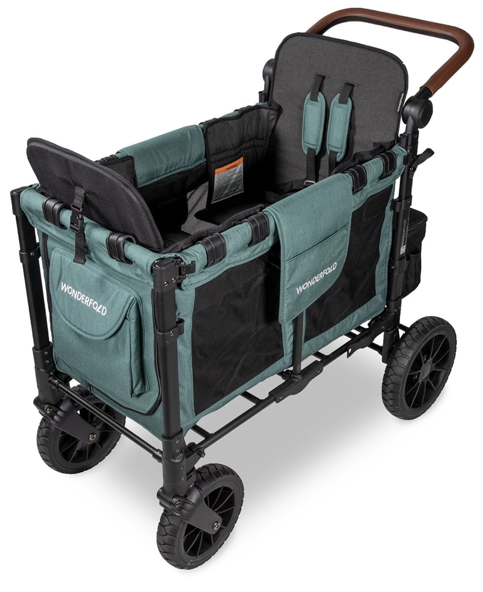 Wonderfold W2 Luxe Multifunctional Double (2 seater) Stroller Wagon - Hunter Green (Albee Exclusive) - W2LUX-HNTGN