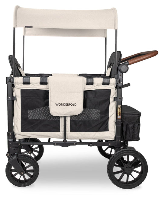 Wonderfold W2 Luxe Multifunctional Double (2 seater) Stroller Wagon - Sandy Beige (Albee Exclusive) - W2LUX-SDYBG