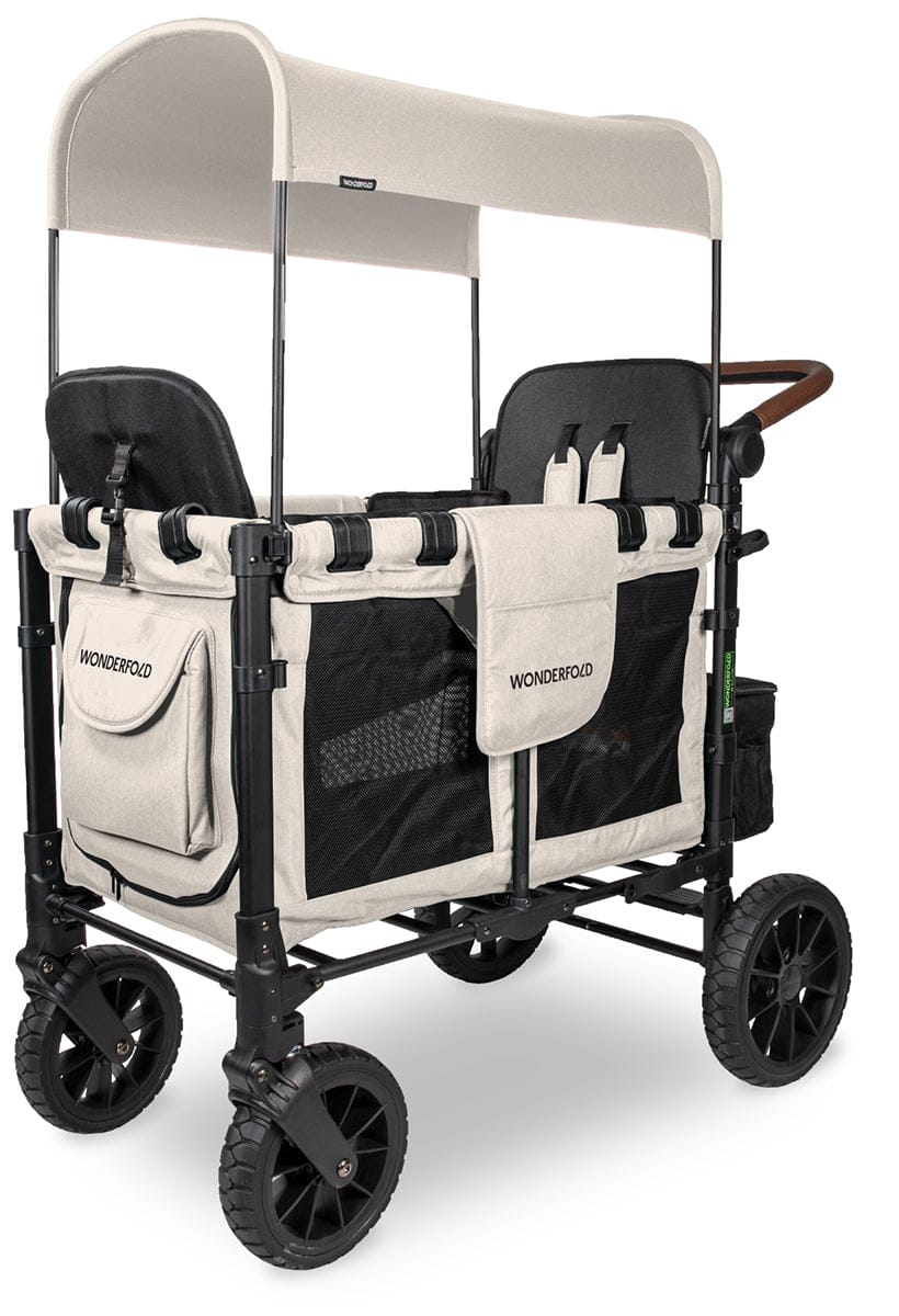 Wonderfold W2 Luxe Multifunctional Double (2 seater) Stroller Wagon - Sandy Beige (Albee Exclusive) - W2LUX-SDYBG