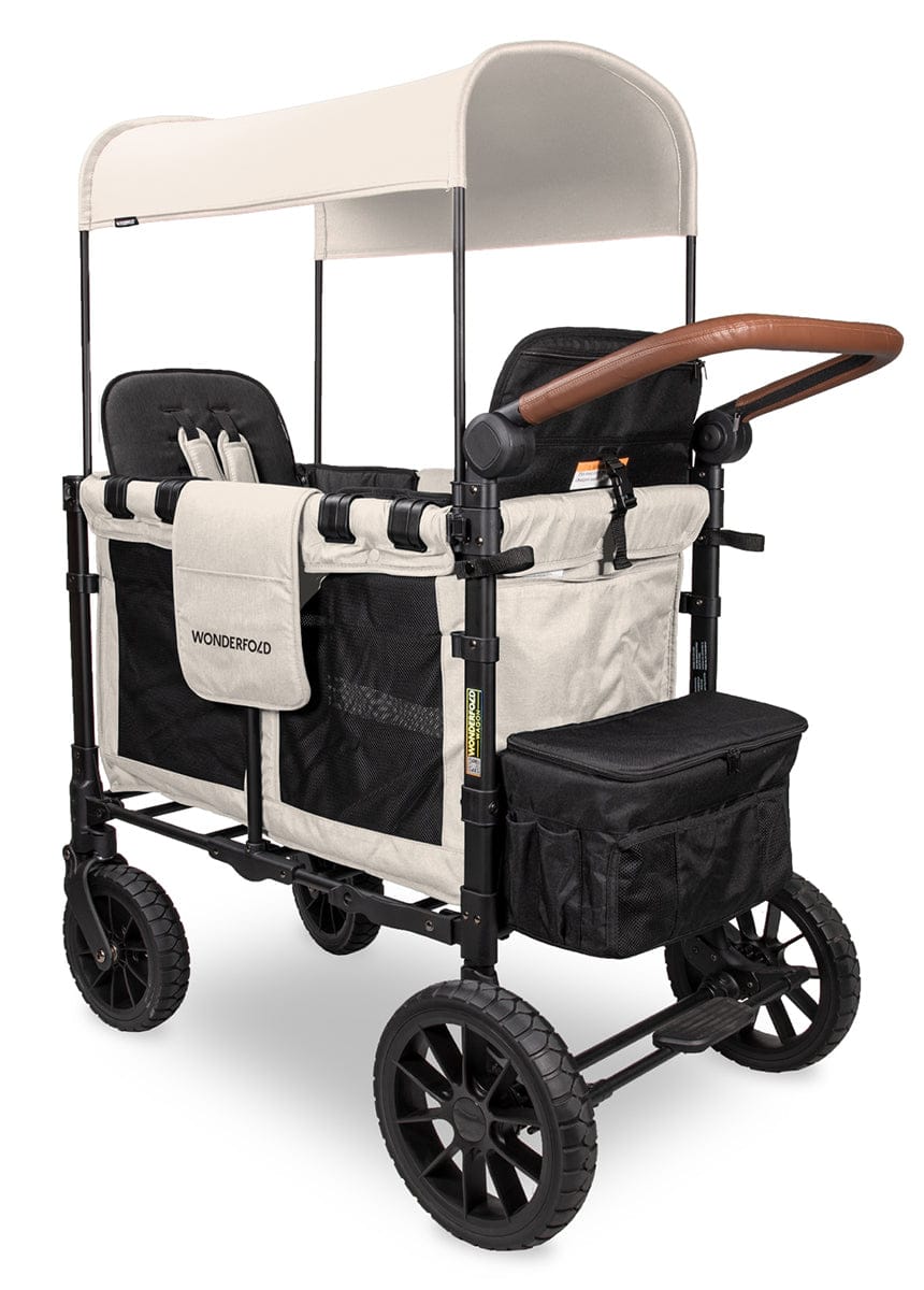 Wonderfold W2 Luxe Multifunctional Double (2 seater) Stroller Wagon - Sandy Beige (Albee Exclusive)