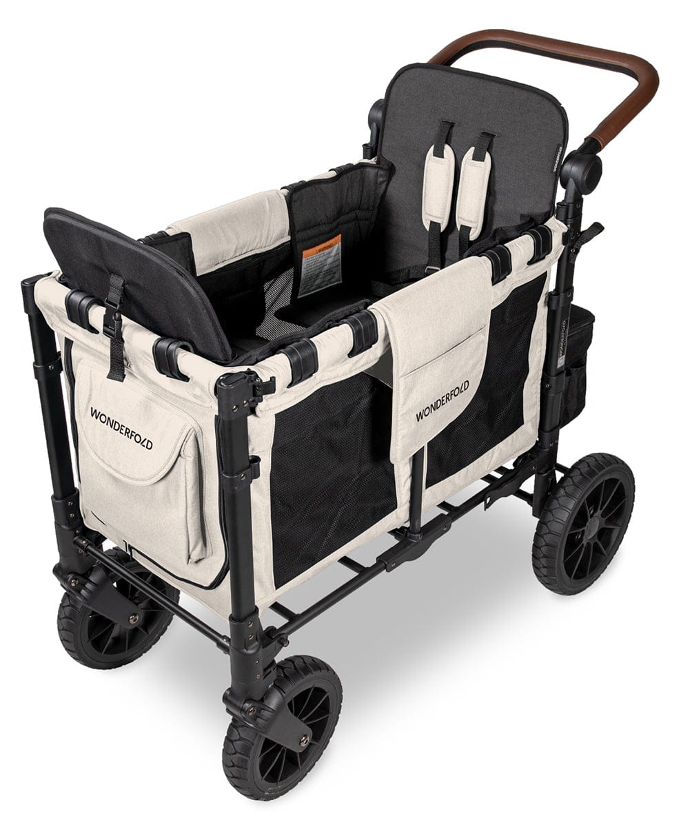 Wonderfold W2 Luxe Multifunctional Double (2 seater) Stroller Wagon - Sandy Beige (Albee Exclusive)