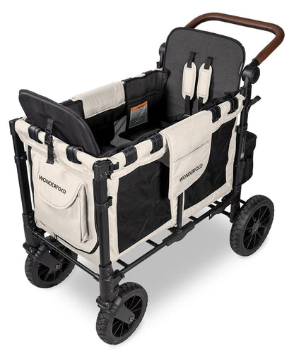 Wonderfold W2 Luxe Multifunctional Double (2 seater) Stroller Wagon - Sandy Beige (Albee Exclusive)