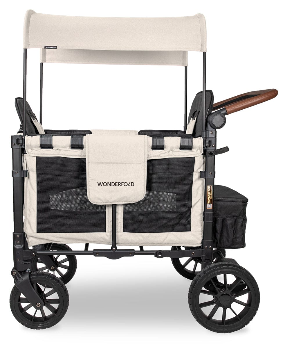 Wonderfold W2 Luxe Multifunctional Double (2 seater) Stroller Wagon - Sandy Beige (Albee Exclusive)