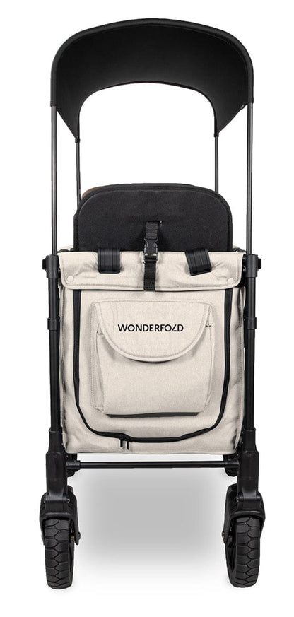 Wonderfold W2 Luxe Multifunctional Double (2 seater) Stroller Wagon - Sandy Beige / Black Canopy (Albee Exclusive) - W2LUX-SDYBG-BLKCPY