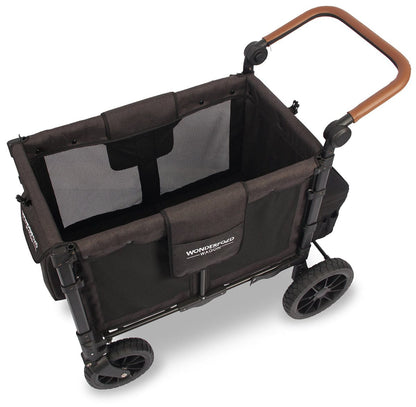 Wonderfold W2 Luxe Multifunctional Double (2 seater) Stroller Wagon - Volcanic Black - W2-S2-BLACK