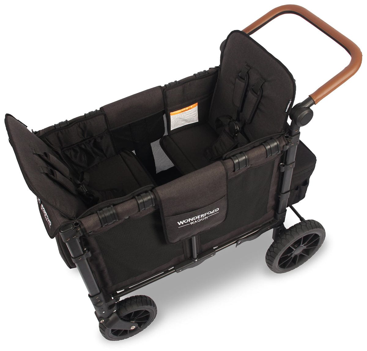 Wonderfold W2 Luxe Multifunctional Double (2 seater) Stroller Wagon - Volcanic Black - W2-S2-BLACK