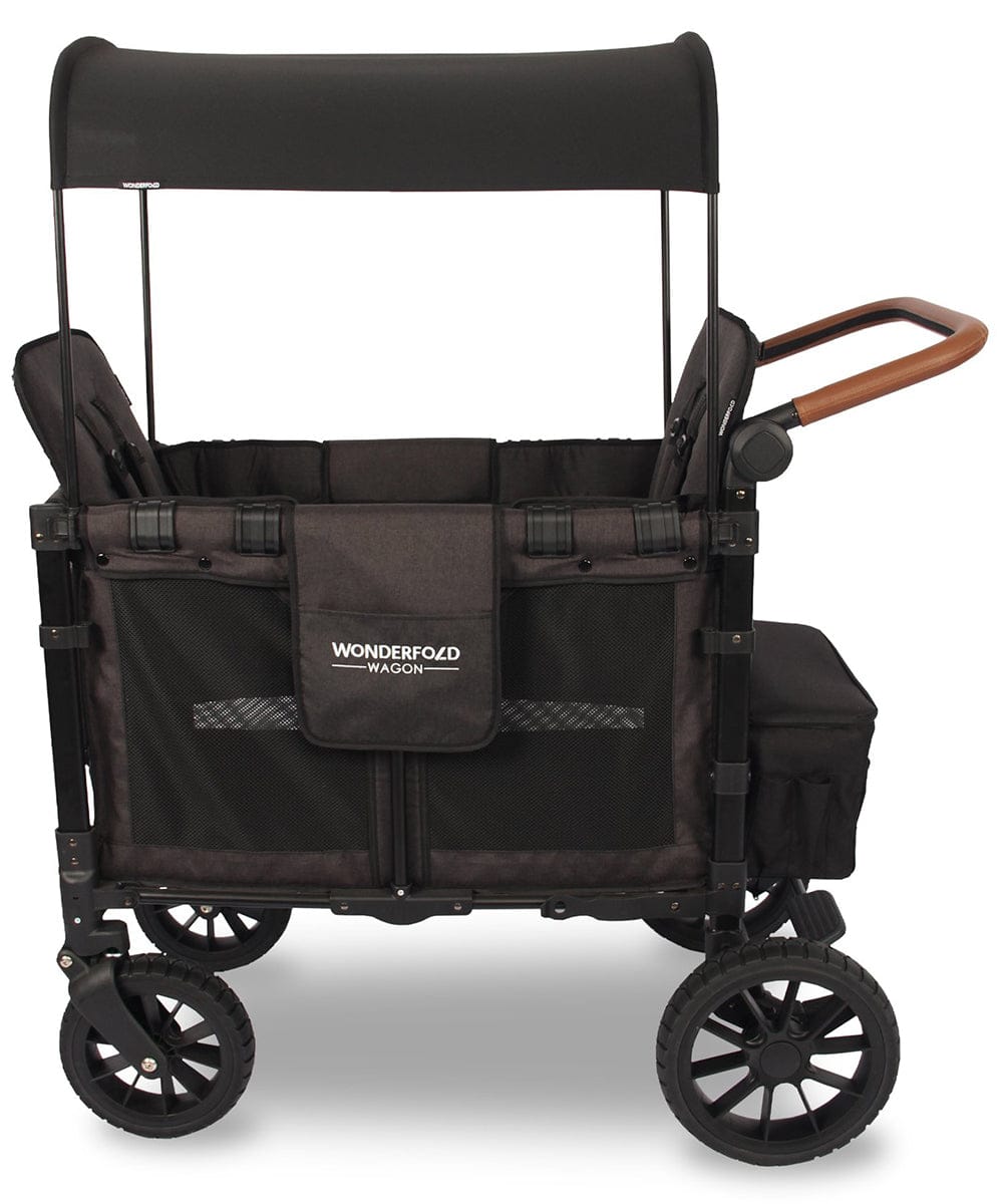 Wonderfold W2 Luxe Multifunctional Double (2 seater) Stroller Wagon - Volcanic Black - W2-S2-BLACK