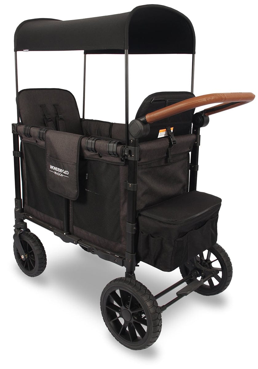 Wonderfold W2 Luxe Multifunctional Double (2 seater) Stroller Wagon - Volcanic Black - W2-S2-BLACK