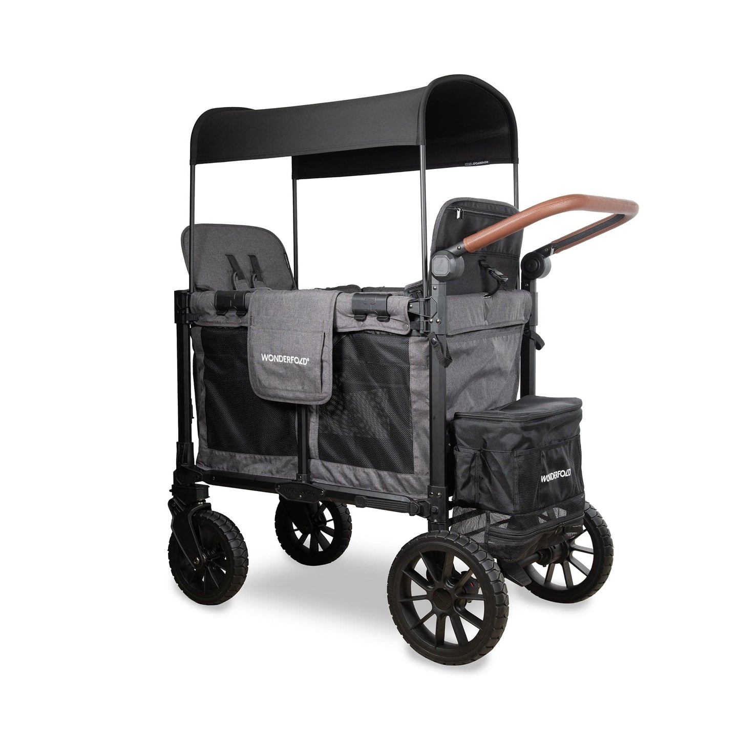 WonderFold W2 Luxe Pro (2 Seater) Double Seater Stroller Wagon - Charcoal Gray - W2LUXP-GRY