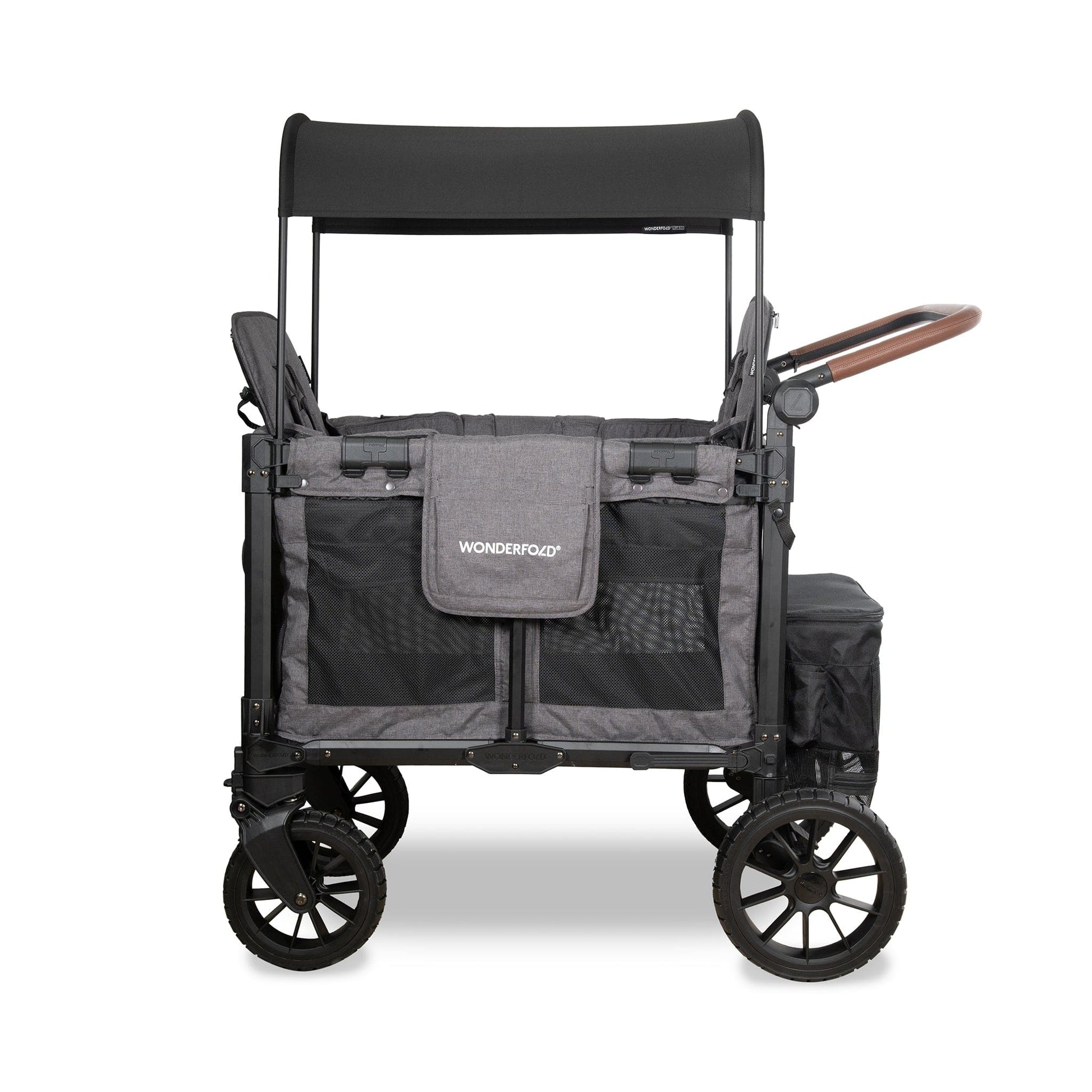 WonderFold W2 Luxe Pro (2 Seater) Double Seater Stroller Wagon - Charcoal Gray - W2LUXP-GRY