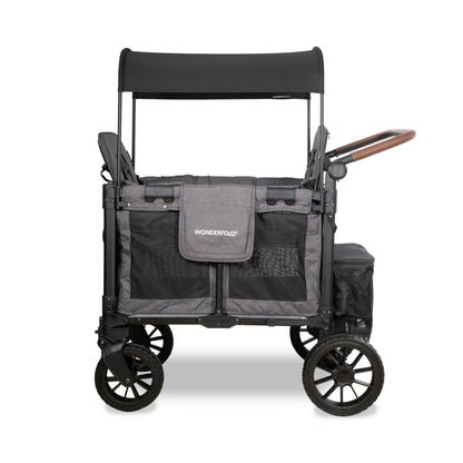 WonderFold W2 Luxe Pro (2 Seater) Double Seater Stroller Wagon - Charcoal Gray - W2LUXP-GRY