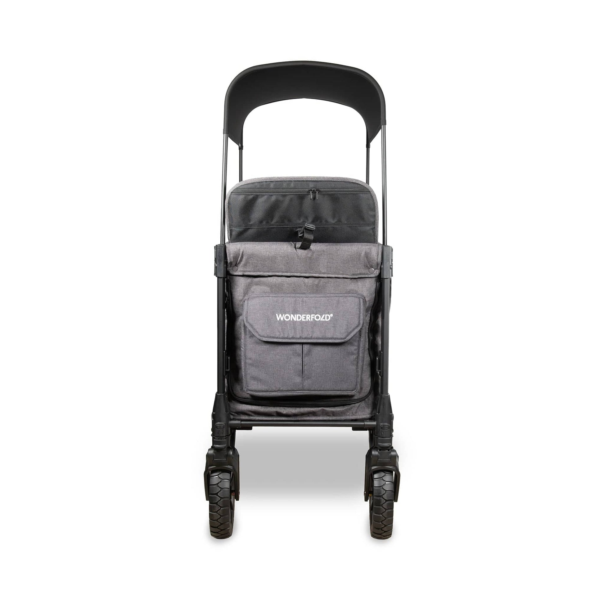 WonderFold W2 Luxe Pro (2 Seater) Double Seater Stroller Wagon - Charcoal Gray - W2LUXP-GRY
