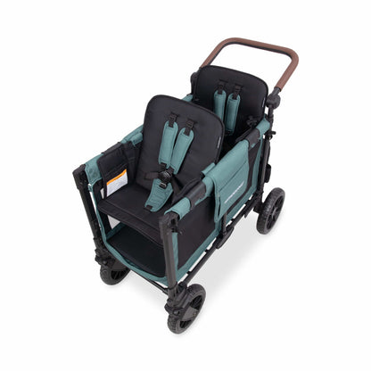 WonderFold W2 Luxe Pro (2 Seater) Double Seater Stroller Wagon - Hunter Green - W2LUXP-HNTGN