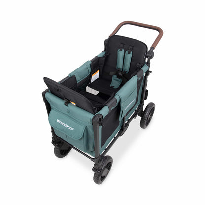 WonderFold W2 Luxe Pro (2 Seater) Double Seater Stroller Wagon - Hunter Green - W2LUXP-HNTGN