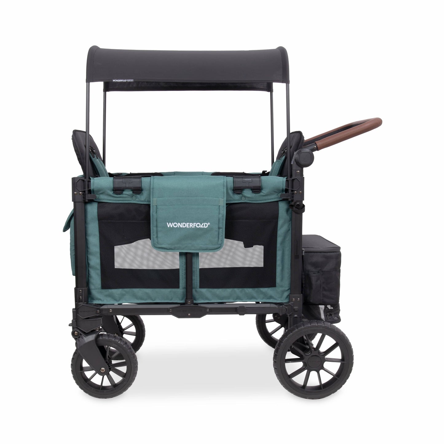 WonderFold W2 Luxe Pro (2 Seater) Double Seater Stroller Wagon - Hunter Green - W2LUXP-HNTGN