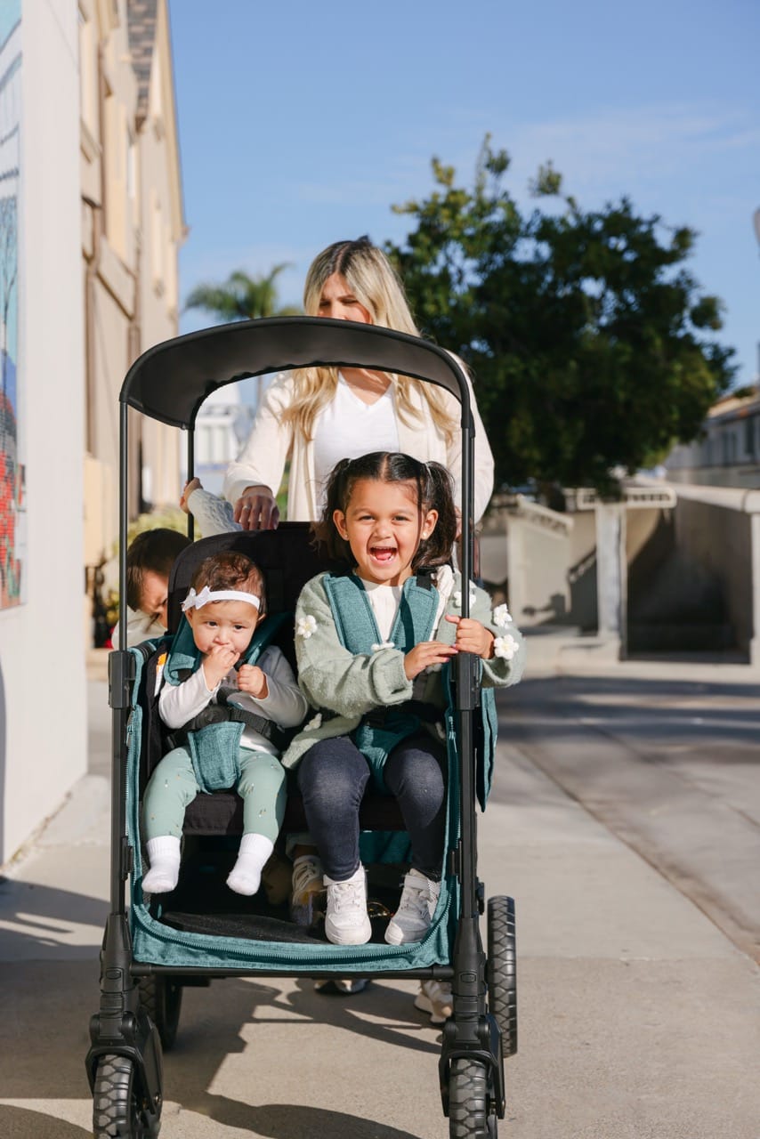 WonderFold W2 Luxe Pro (2 Seater) Double Seater Stroller Wagon - Hunter Green (Albee Exclusive) - W2LUXP-HNTGN