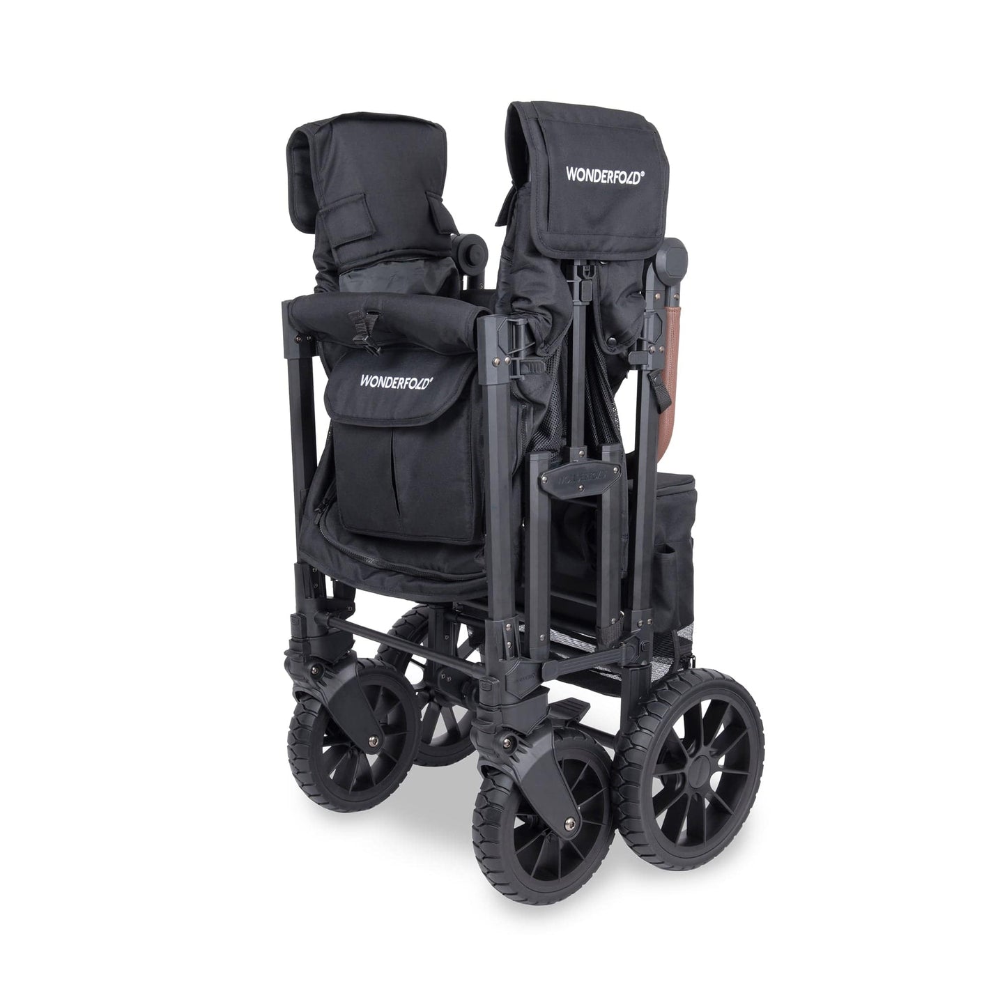 WonderFold W2 Luxe Pro (2 Seater) Double Seater Stroller Wagon - Jet Black - W2LUXP-JBLK