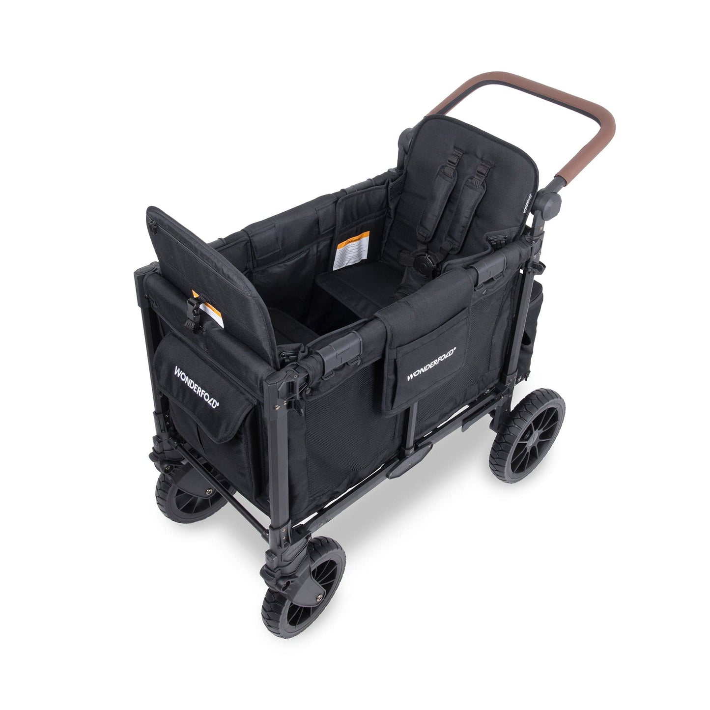 WonderFold W2 Luxe Pro (2 Seater) Double Seater Stroller Wagon - Jet Black - W2LUXP-JBLK