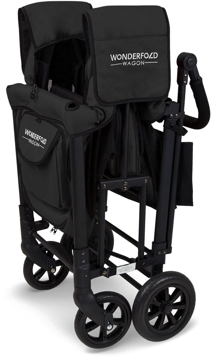 WonderFold W2 Original (2 Seater) Double Stroller Wagon - Black - W2-BLACK
