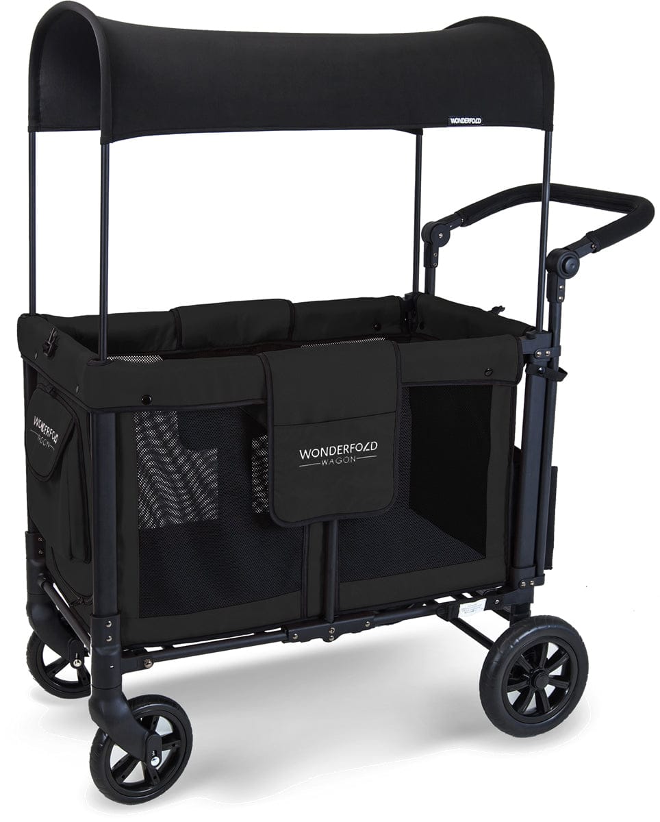 WonderFold W2 Original (2 Seater) Double Stroller Wagon - Black - W2-BLACK