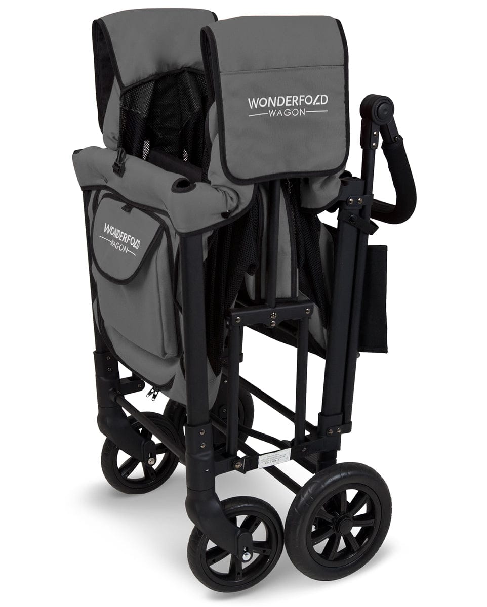 WonderFold W2 Original (2 Seater) Double Stroller Wagon - Gray - W2-GRAY