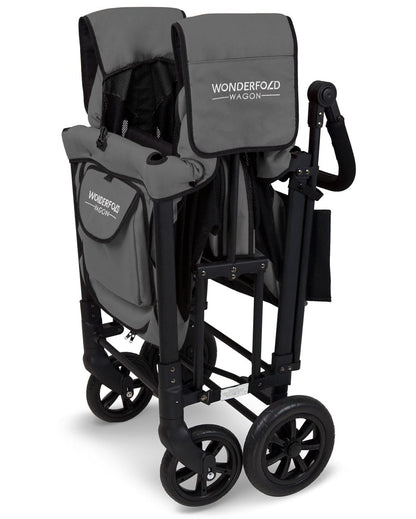 WonderFold W2 Original (2 Seater) Double Stroller Wagon - Gray - W2-GRAY