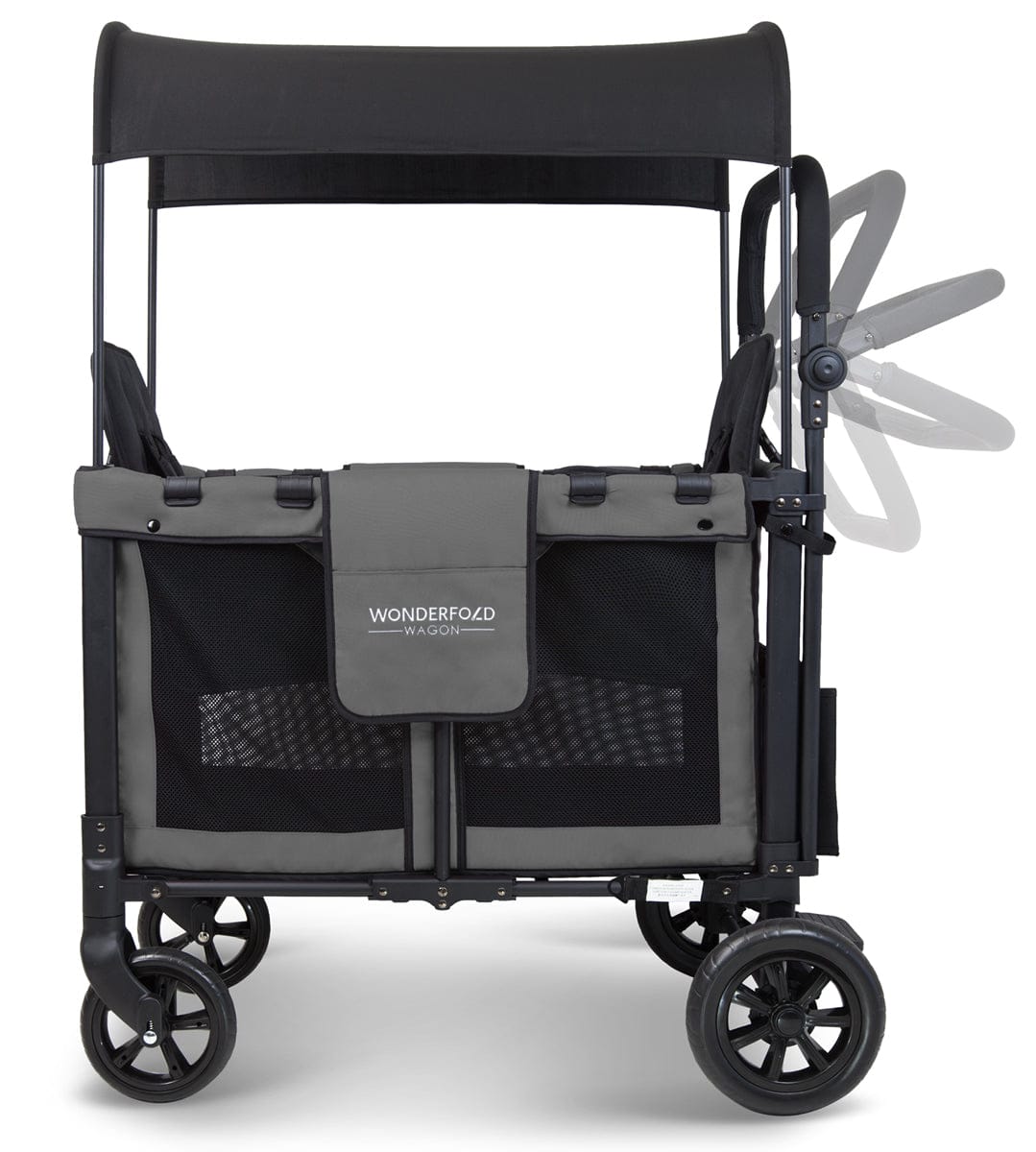 WonderFold W2 Original (2 Seater) Double Stroller Wagon - Gray - W2-GRAY