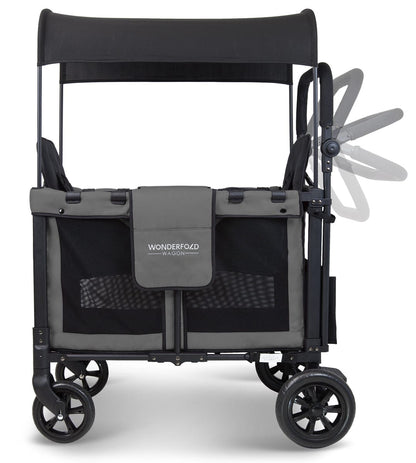 WonderFold W2 Original (2 Seater) Double Stroller Wagon - Gray - W2-GRAY