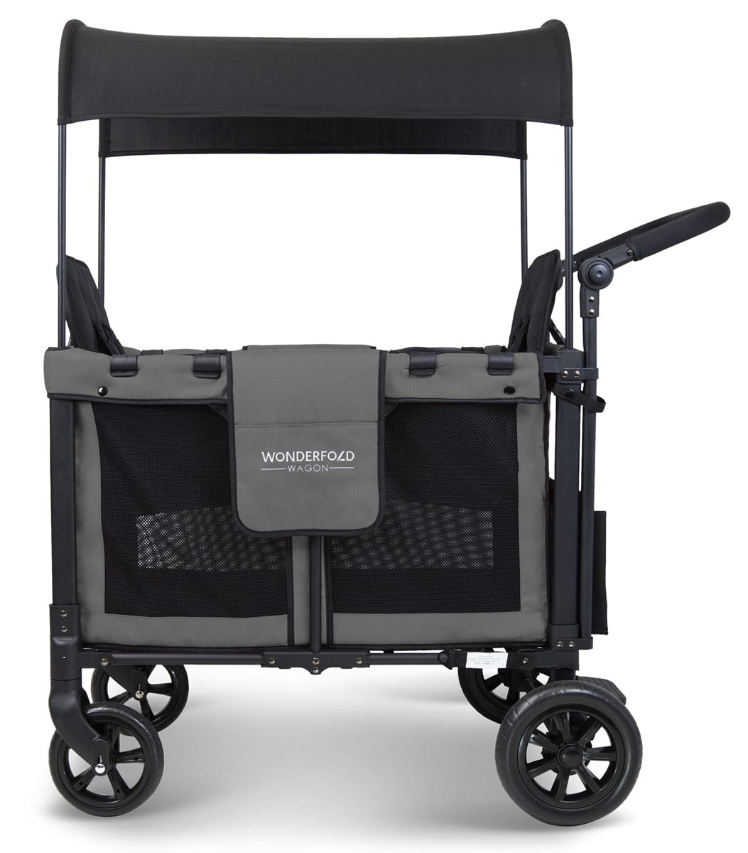 WonderFold W2 Original (2 Seater) Double Stroller Wagon - Gray - W2-GRAY