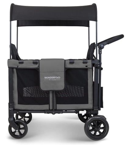WonderFold W2 Original (2 Seater) Double Stroller Wagon - Gray - W2-GRAY