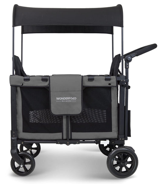 WonderFold W2 Original (2 Seater) Double Stroller Wagon - Gray - W2-GRAY