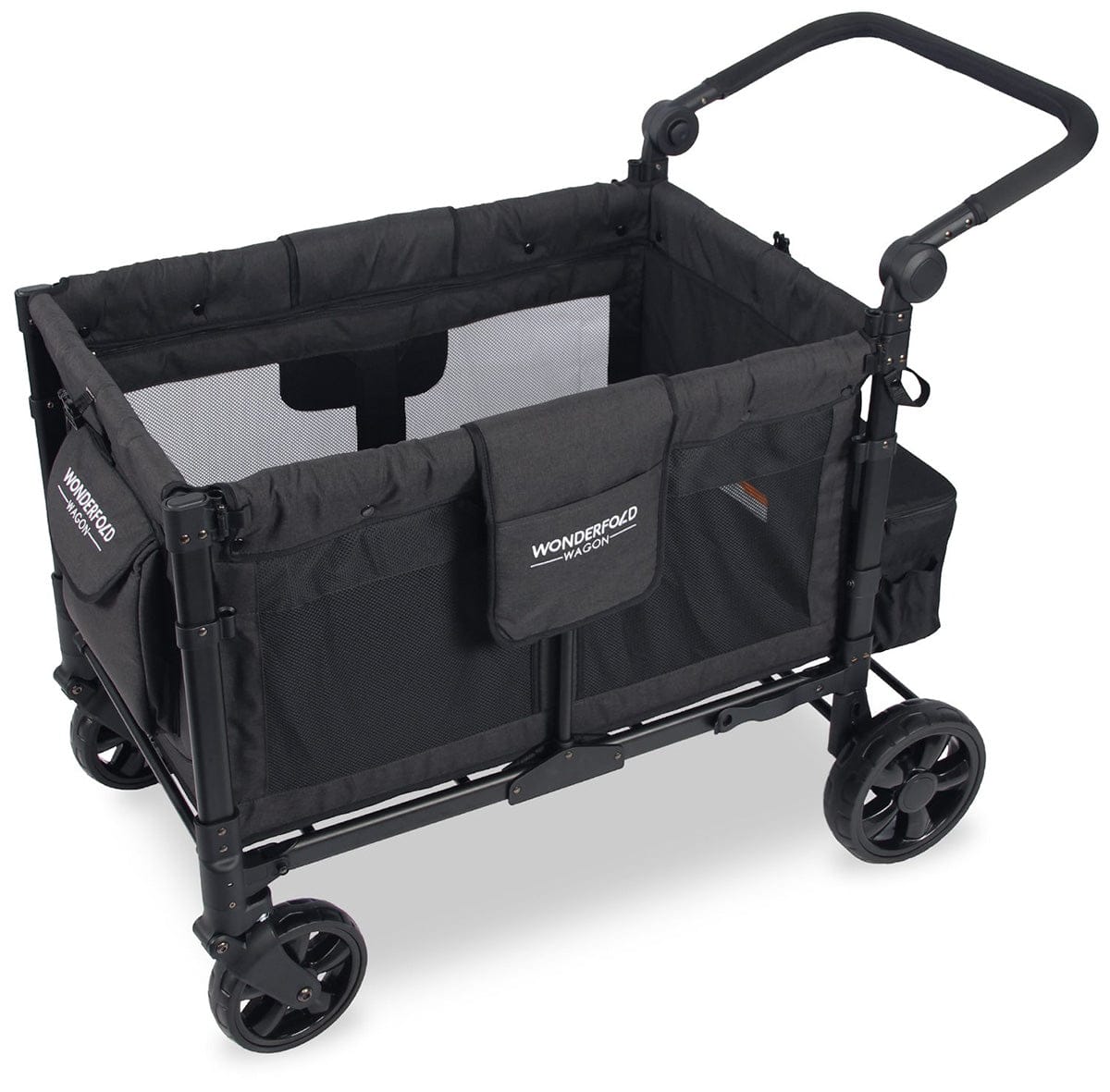 WonderFold W4 Elite Multifunctional Quad (4 Seater) Stroller Wagon - Charcoal Gray - W4ELT-GRY