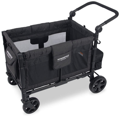 WonderFold W4 Elite Multifunctional Quad (4 Seater) Stroller Wagon - Charcoal Gray - W4ELT-GRY