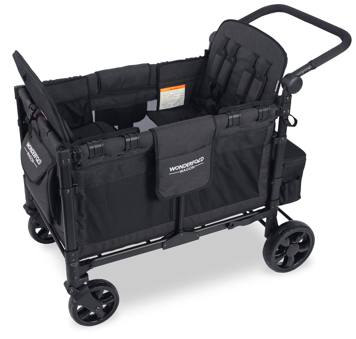 WonderFold W4 Elite Multifunctional Quad (4 Seater) Stroller Wagon - Charcoal Gray - W4ELT-GRY