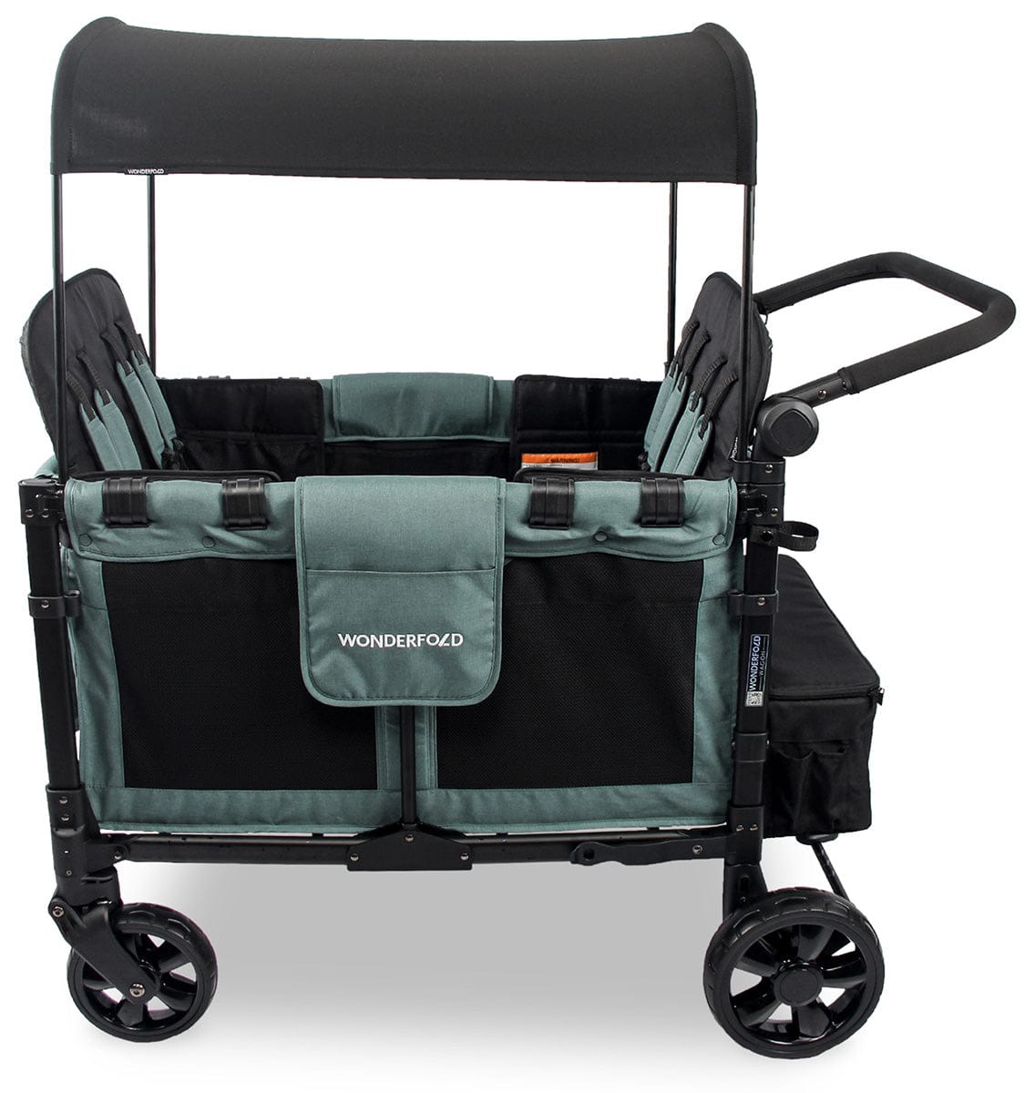 WonderFold W4 Elite Multifunctional Quad (4 Seater) Stroller Wagon - Hunter Green - W4ELT-HNTGN