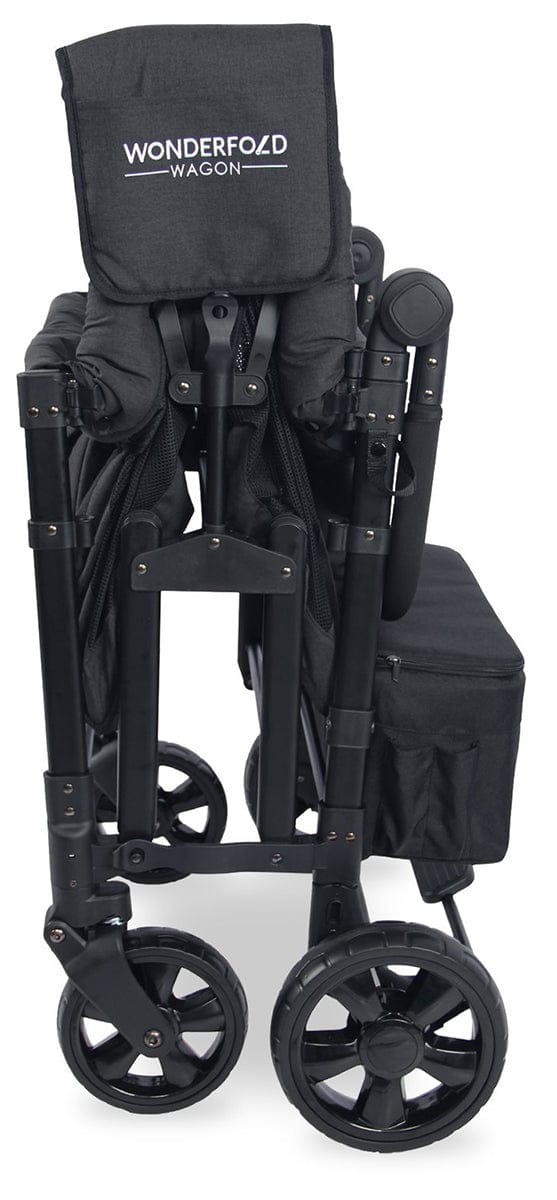 WonderFold W4 Elite Multifunctional Quad (4 Seater) Stroller Wagon - Volcanic Black - W4ELT-BLK