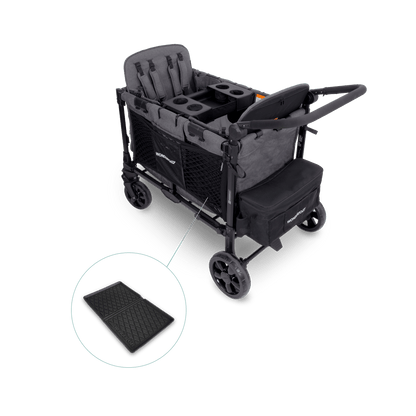 WonderFold W4 Elite Pro (4 Seater) Everyday Stroller Wagon Bundle - Charcoal Gray