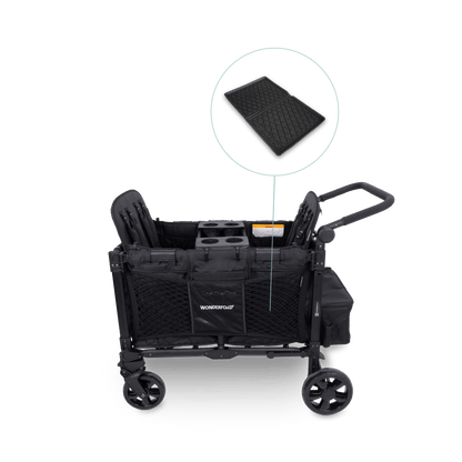 WonderFold W4 Elite Pro (4 Seater) Everyday Stroller Wagon Bundle - Jet Black