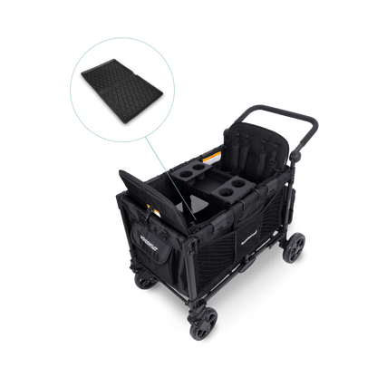 WonderFold W4 Elite Pro (4 Seater) Everyday Stroller Wagon Bundle - Jet Black
