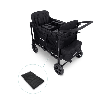 WonderFold W4 Elite Pro (4 Seater) Everyday Stroller Wagon Bundle - Jet Black