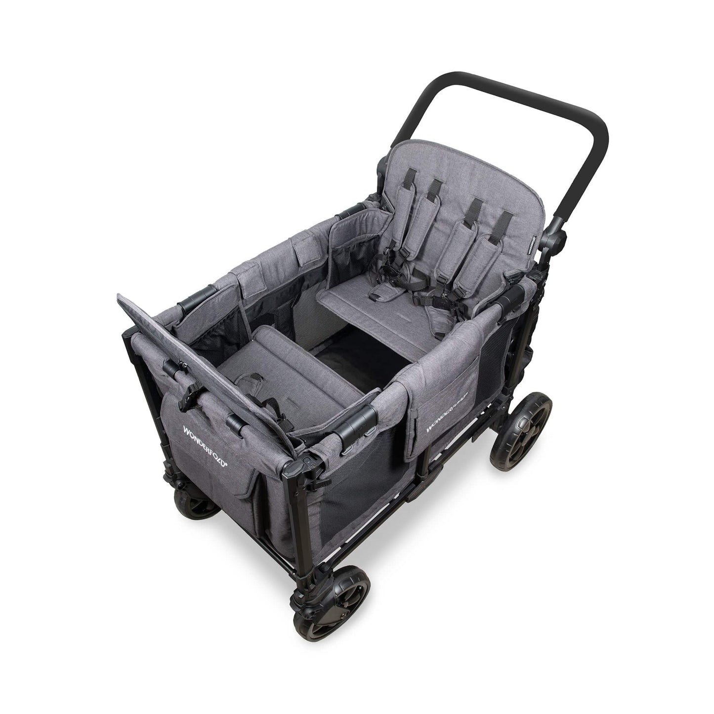 WonderFold W4 Elite Pro (4 Seater) Stroller Wagon - Charcoal Gray - W4ELTP-GRY