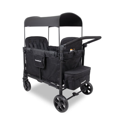WonderFold W4 Elite Pro (4 Seater) Stroller Wagon - Jet Black - W4ELTP-JBLK