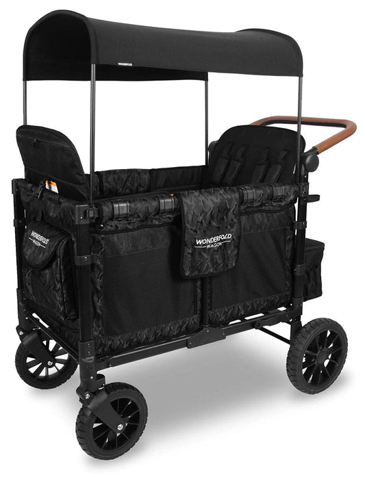 WonderFold W4 Luxe Multifunctional Quad (4 Seater) Stroller Wagon - Black Camo - W4LUX-BLKCM