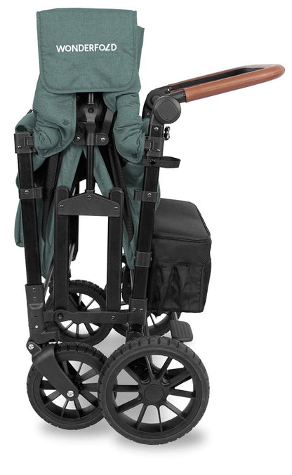WonderFold W4 Luxe Multifunctional Quad (4 Seater) Stroller Wagon - Hunter Green (Albee Exclusive) - W4LUX-HNTGN