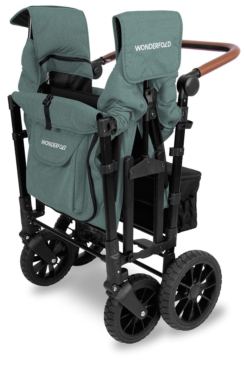 WonderFold W4 Luxe Multifunctional Quad (4 Seater) Stroller Wagon - Hunter Green (Albee Exclusive) - W4LUX-HNTGN