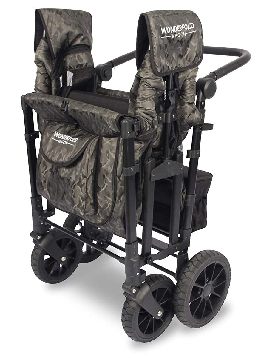 WonderFold W4 Luxe Multifunctional Quad (4 Seater) Stroller Wagon - Shadow Green Camo - W4S2GRNCM