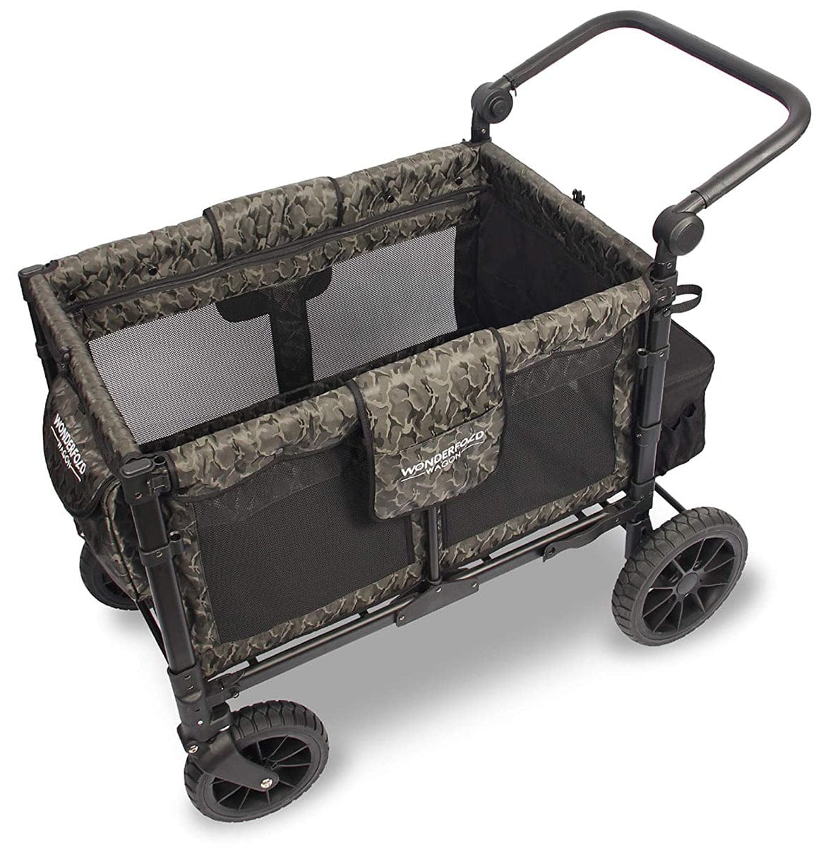 WonderFold W4 Luxe Multifunctional Quad (4 Seater) Stroller Wagon - Shadow Green Camo - W4S2GRNCM